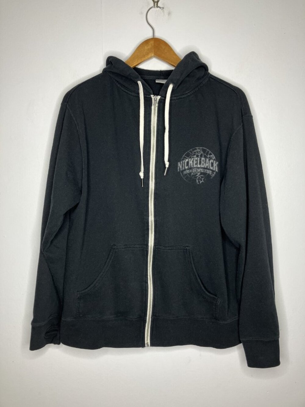 Nickelback Here And Now Tour 2012 Full Zip Hoodie Men's XL Black Sweatshirt